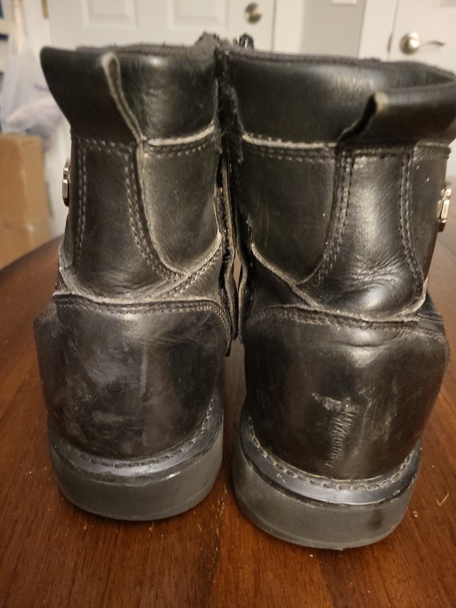 Harley Davidson Black Lace Up / side Zip Riding Boots 93074  display picture 3