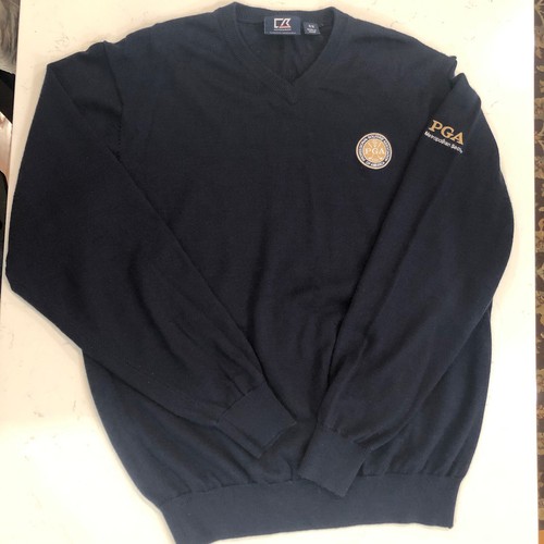 CUTTER&BUCK PGA Metropolitan Section Golf Vneck Long Sleeve Mens Sweater Sz M - Picture 6 of 6