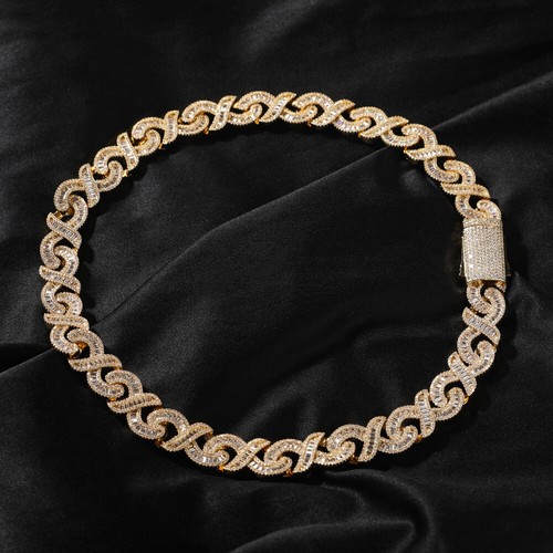 NEW Iced Miami Cuban Choker Chain Necklace White Gold 15MM Necklace Bracelet - Picture 3 of 20