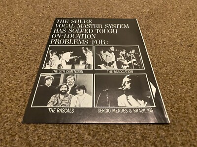 JBF27 WERBUNG 11X16 THE SHURE MASTER VOCAL MASTER LINE. SERGIO MENDES. RASCALS