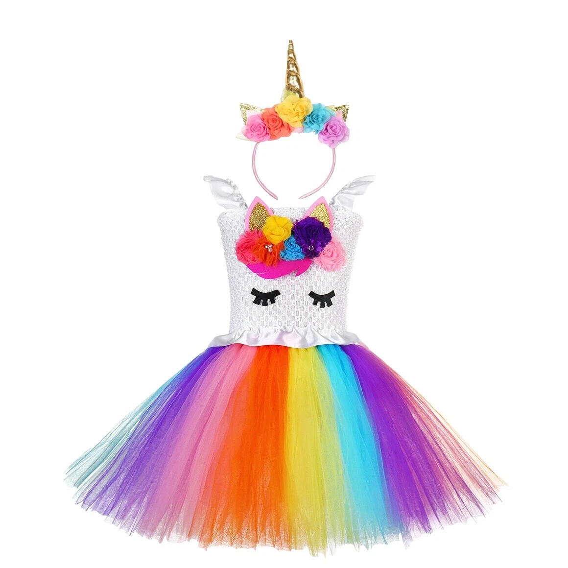 Unicorn Girl Party vestidos multicolor para niñas