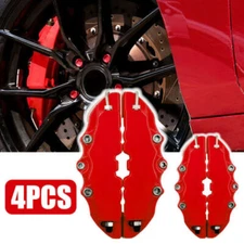 4 Set 3D Style Car Universal Disc Brake Caliper Covers Front & Rear Kits Red Hot