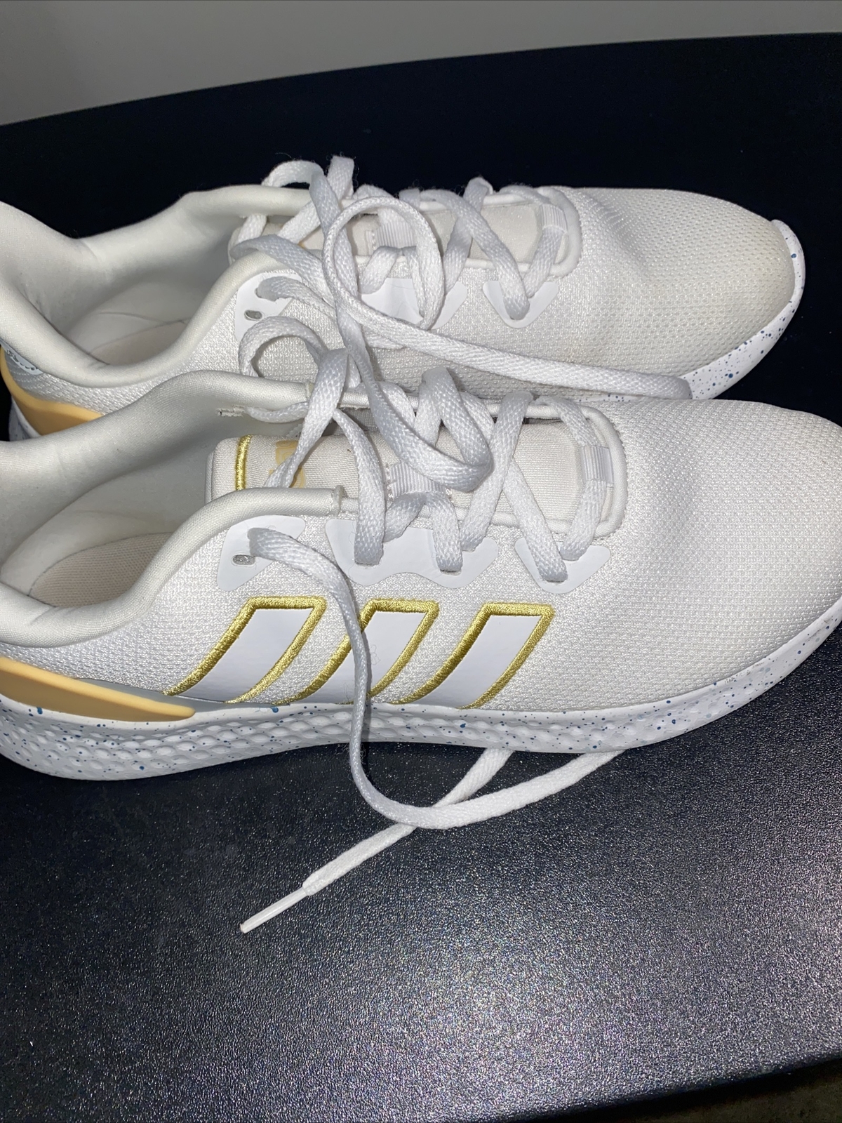 Adidas Women's Puremotion SE White Gold Metallic Running Shoes Size 9.5