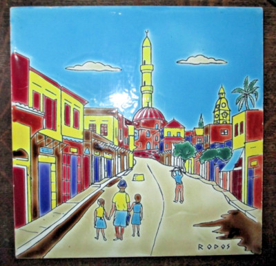 Neofitou Keramik Hand Made CERAMIC HANGING TILE Rodos Greece