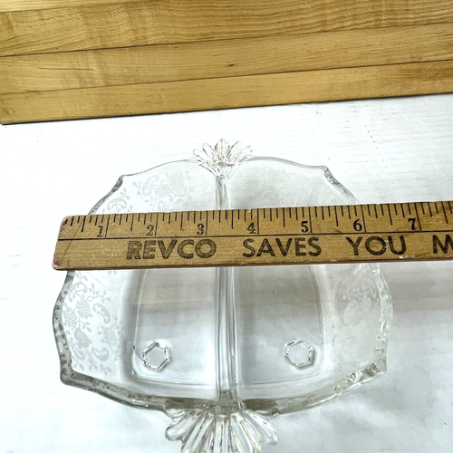 American Fostoria Glassware Clear Glass Etched Bowl Baroque - Picture 7 of 8