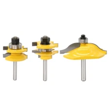 3pcs 1/4" Shank Stile Router Bits Raised Panel Cabinet Door Knife Mill