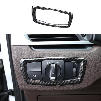 ABS Carbon Fiber Function Control Button Frame Trim For BMW X2 2018-2021 1PCS