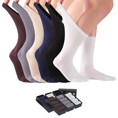 24 Pairs Women's Thin Bamboo Diabetic Crew Socks