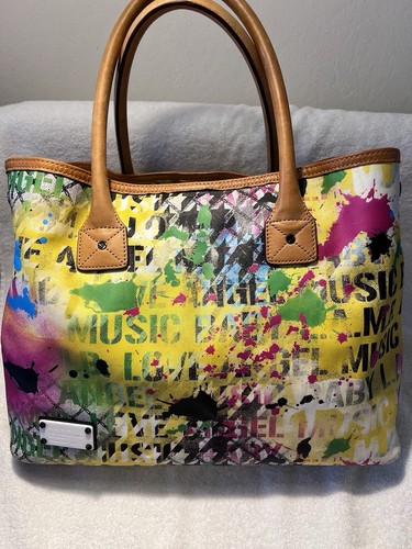 $320 L.A.M.B. By Gwen Stefani RARE LARGE Graphic Leather Tote Bag - Picture 22 of 22