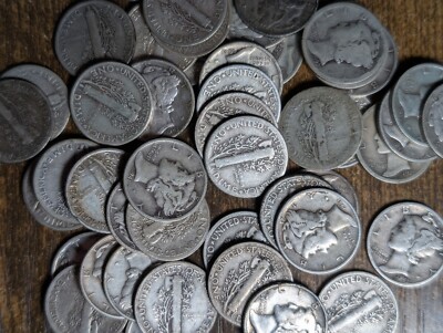 Lot of 3 Mercury Dimes 1916 to 1945 Mixed 90% Silver Coins - Choose How Many!
