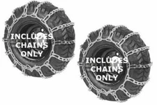 Set of 2 Tire Chains, 16X650-8, 500/570-8, 2 Link Cross Spacing, Zinc Coated
