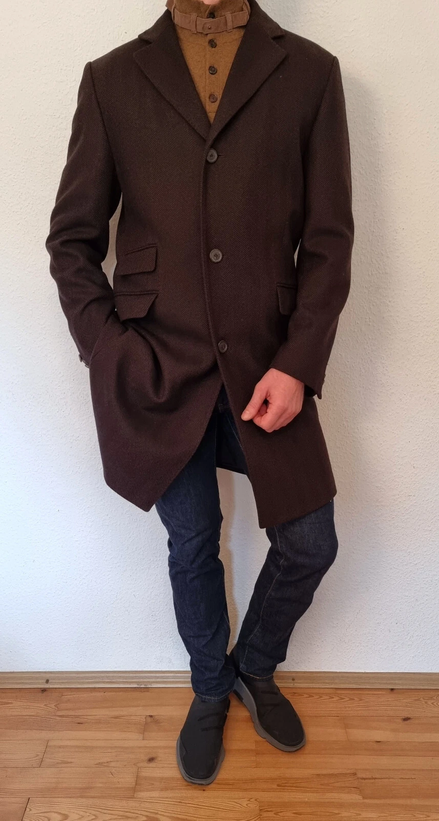 Burberry London cappotto invernale lusso cappotto cappotto taglia 52 parte cashmere marrone