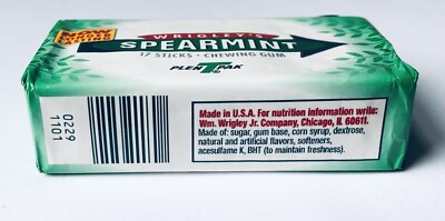 Vintage 1998 Wrigley's SPEARMINT Gum Pack SEALED 3” candy