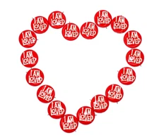 20 pcs Helzberg ''I Am Loved'' Pin Button Rare Pinback 1 Inch