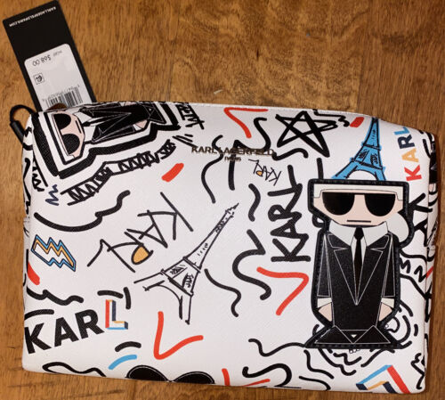 NUOVA borsa originale Karl Lagerfeld Paris kit da barba cosmetici da uomo Torre Eiffel - Foto 1 di 10