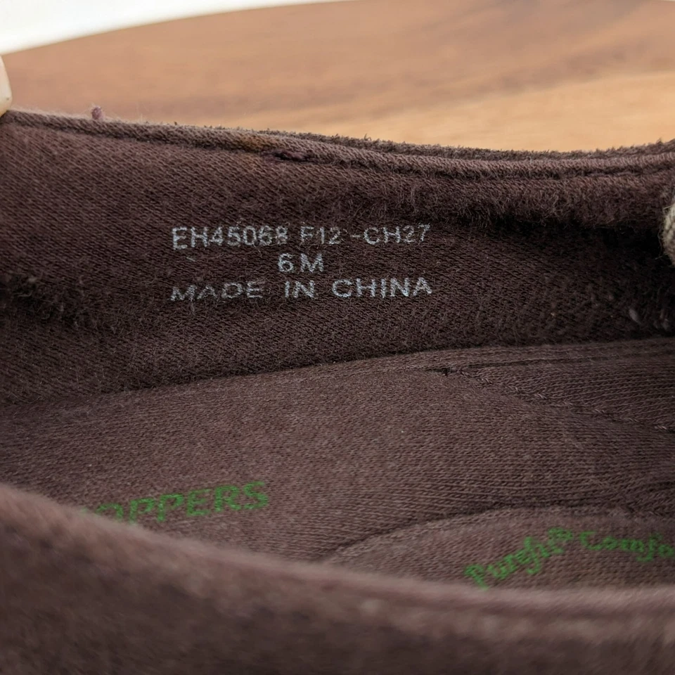 Мокасины Grasshoppers 6 шоколадно-коричневые замшевые металлик шеврон крючок и петля закрываются - Изображение 2 из 4