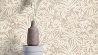 Vliestapete Rasch Tropen BläTter Blumen Stoffoptik Braun Creme 330311 (3,74€/1Qm