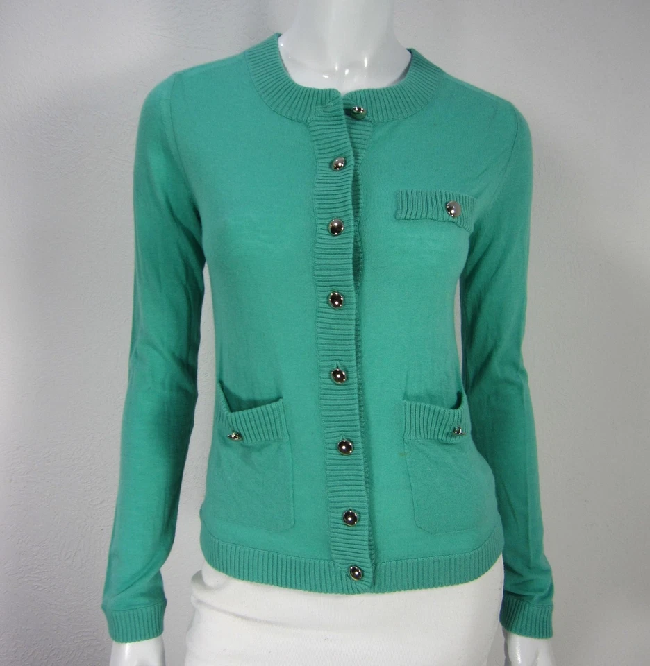 Кардиган с длинным рукавом Marc By Marc Jacobs свитер 100% кашемир размер S маленький зеленый - Изображение 4 из 4