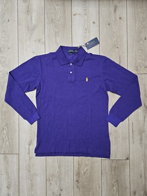 【美品】RUGBY RalphLauren 紫色 Lサイズ 長袖 トップス POLO RALPH LAUREN RUGBY SHIRT LONG SLEEVE PURPLE CUSTOM FIT L NEW