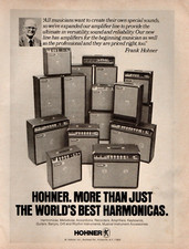 vtg 1970s HOHNER AMPLIFIERS MAGAZINE PRINT AD Guitar Bass Amps Pinup Page