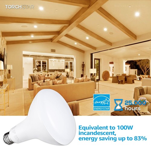 TORCHSTAR BR40 LED Light Bulbs, Indoor Flood Light Bulbs, Dimmable, 3000K War... - Picture 2 of 7