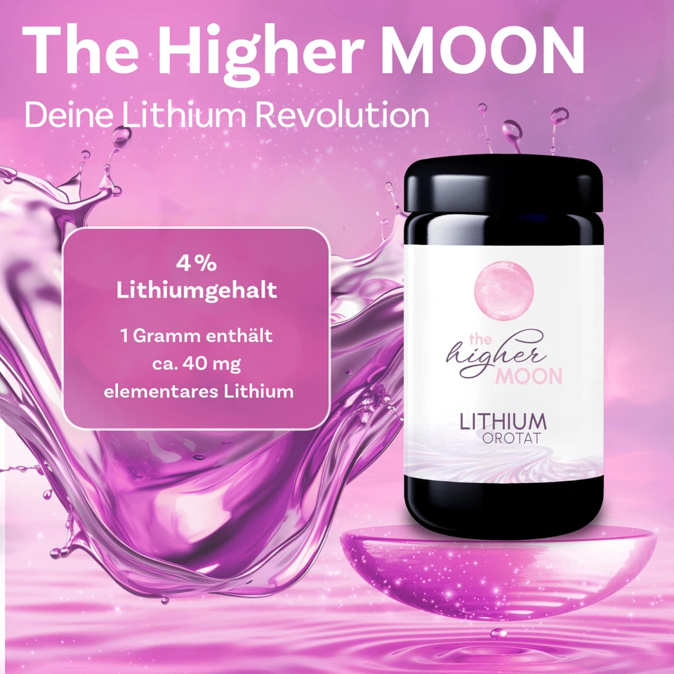 The higher MOON Lithium Pulver 100g im Violettglas | Li-Orotat für Laborzwecke - Bild 3 von 4