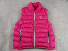 RLX Vest Girls Large Pink Down Full Zip Logo Pockets Ralph Lauren Outdoor