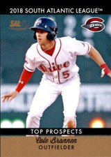 2018 South Atlantic League Top Prospects Choice #13 Cole Brannen Baseball Card