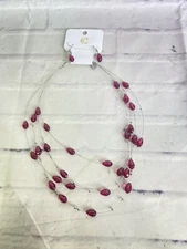 Charming Charlie Pink Costume Jewelry Earrings and Necklace Set Hypo Allergenic