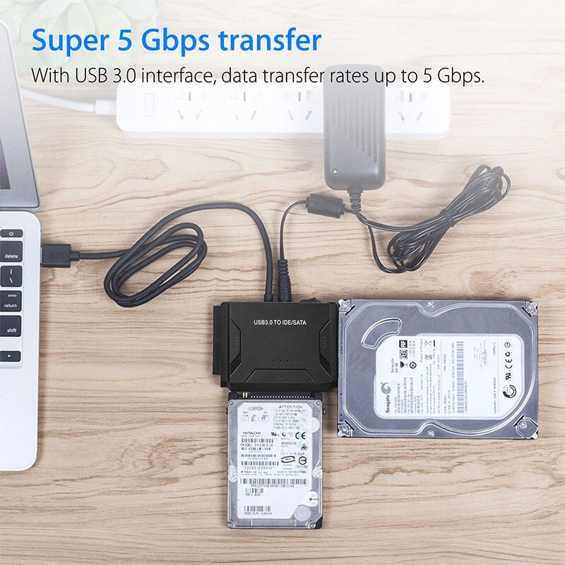 USB 3.0 to IDE & SATA Converter External Hard Drive Adapter Kit 2.5"/3.5" Cable - Image 3 of 4