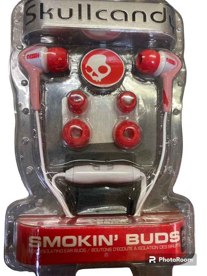 Skullcandy Smokin' Buds - White/Red/Pink Headphones - Image 2 of 4