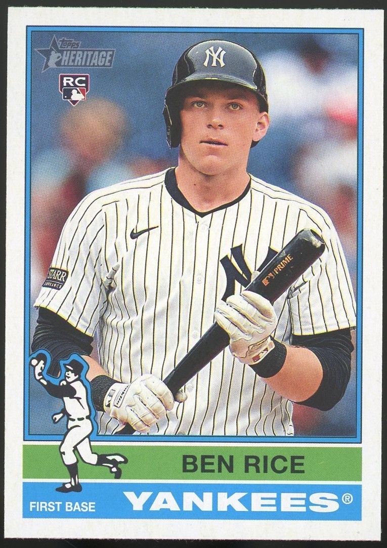 Ben Rice 2025 Topps Heritage #406 New York Yankees Rookie Card RC