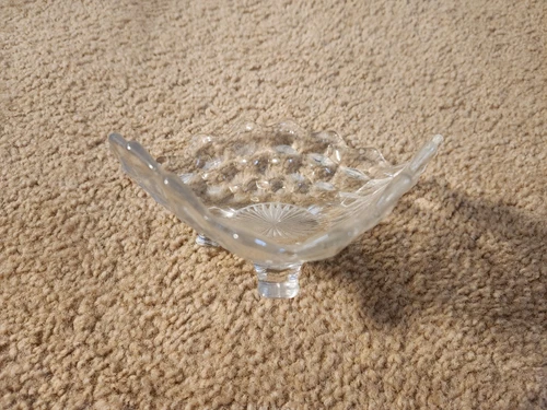 Vintage Fostoria American Clear 3 Tri Cornered Nappy w/Handle Stem 2056