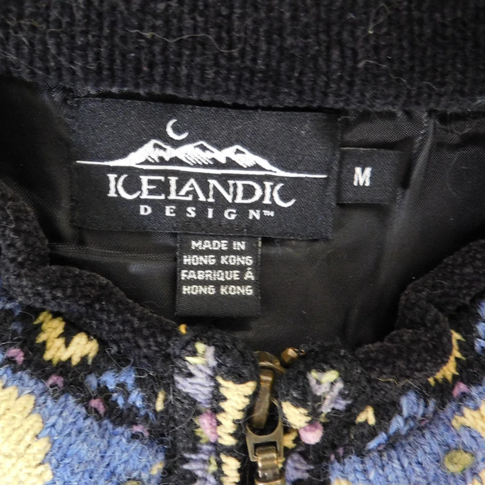 Suéter De Colección Diseño Islandés Para Mujer Verde Lana Bordado Floral Nórdico M Foto 3 de 4