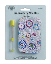 Kaffe Fassett Designs Embroidery Needle Set & Tin, 12 Gold Eye Needles Sz 3 & 5