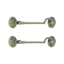 2 Pcs Cabin Hook 4 inch Satin Nickel Cabinet Hooks for Kitchen Cabinet