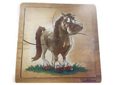 Eichhorn Holz-Steckpuzzle Pferd Motorik Puzzle