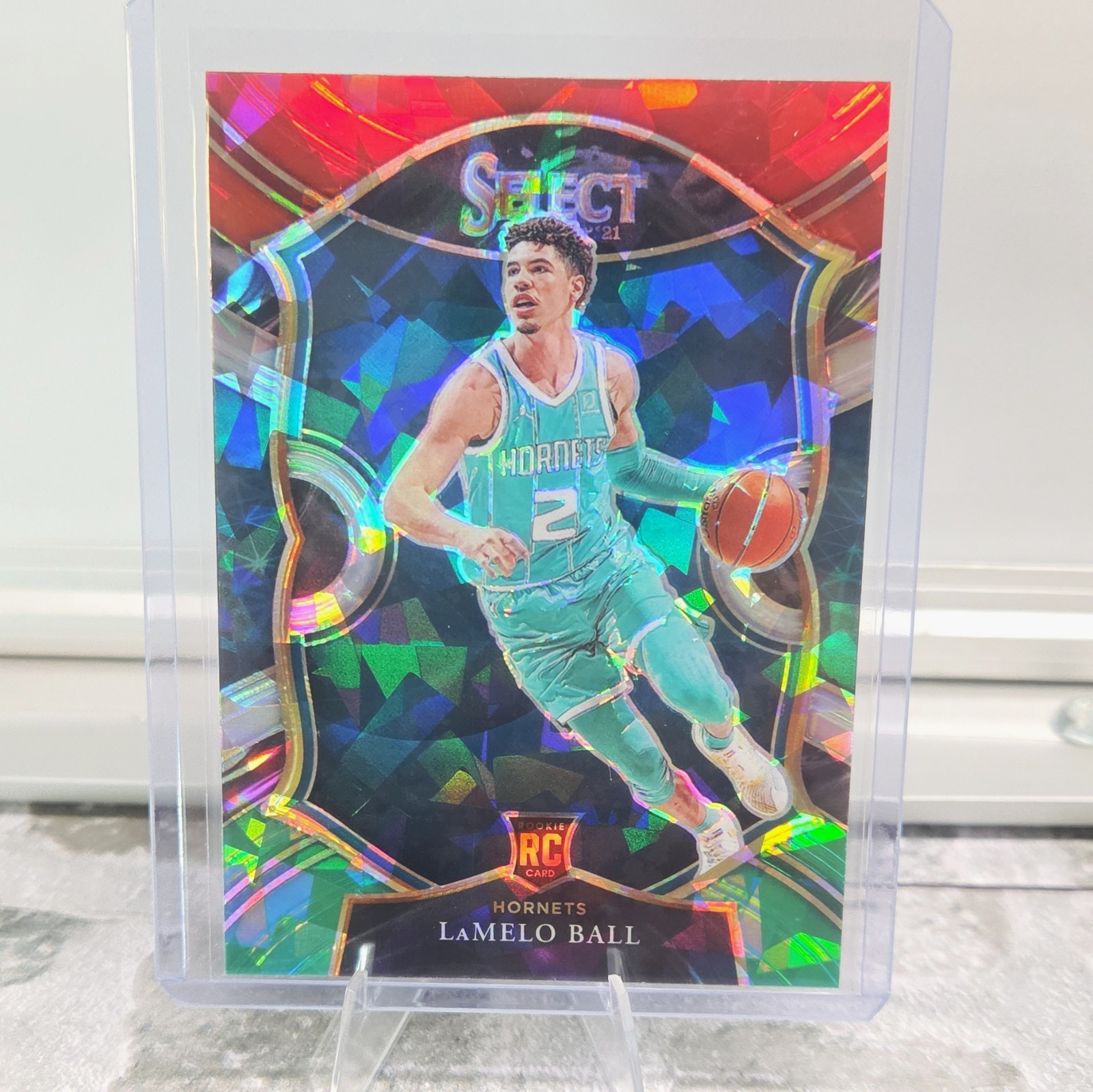 Panini 2020-21 Select LaMelo Ball Concourse RC Prizm RWG Cracked Ice #63