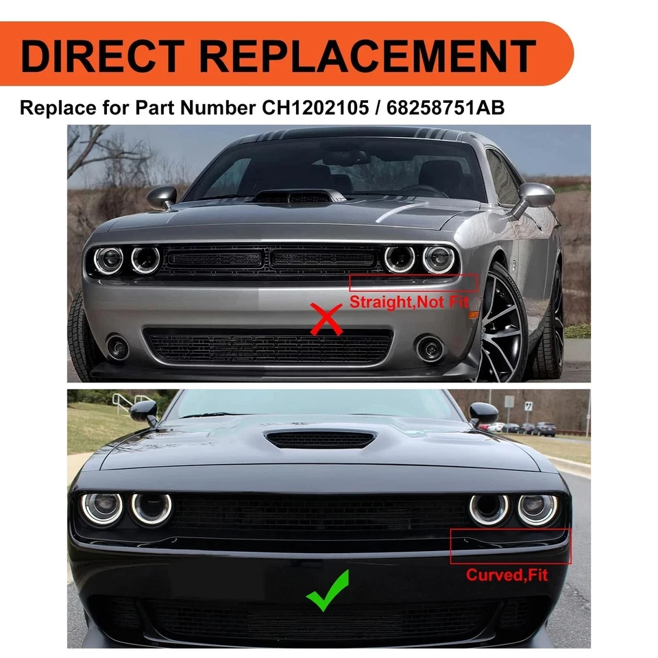 Refuerzo de parrilla delantera compatible con Dodge Challenger 2015-2023... Foto 3 de 4