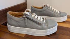 Moda in Pelle Aliamoda Grey leather platform pumps trainers size uk 5 eu 38