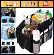 Car Organizer for Front  Back Seat  Seat Back Storage with Cup Holder  Tray