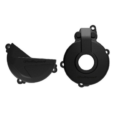 Polisport Engine Cover Kit (Black) - Compatible with Sherco SE-F 250/300 (14-22)