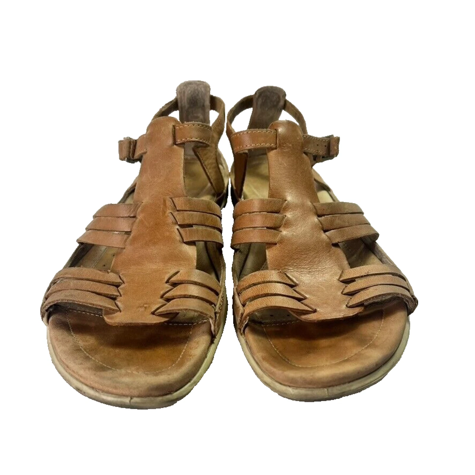 ECCO Sandali Donna Marrone Flash T Strap Pelle US 10 10 5 Leggeri