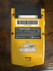 Nintendo GameBoy Color GBC Yellow Handheld System Console CGB-001 Tested + Game