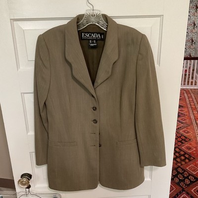 ESCADA Women's Brown Wool 3 Piece Suit Set Jacket Pants Skirt Size 40