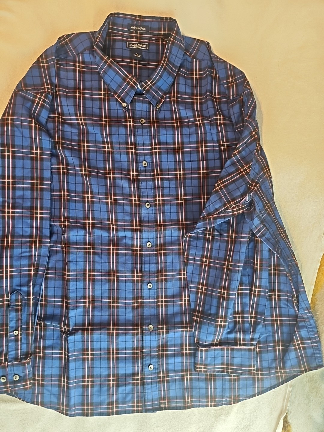 Mens Oxford Style Button Down Dress Shirt 3X  Saddlebred Big Man Long Sleeve