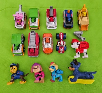 Paw Patrol Diecast Cars Mighty Pups Ella Chase Skye Rocky Marshall Toys Lot Bulk