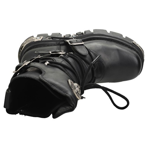 New Rock Reactor Half Boots Unisex Platform Boots in Black - Picture 7 of 8