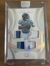 CAM WARD 2025 PANINI FLAWLESS ROOKIE SHOWCASE SILVER QUAD PATCHES TITANS RC /20