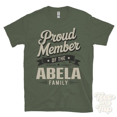 STOLZES MITGLIED DER FAMILIE ABELA T-SHIRT Nachname Nachname Erbe Abstammung